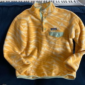 Patagonia yellow palm/eucalyptus Synchilla snap T fleece pullover medium